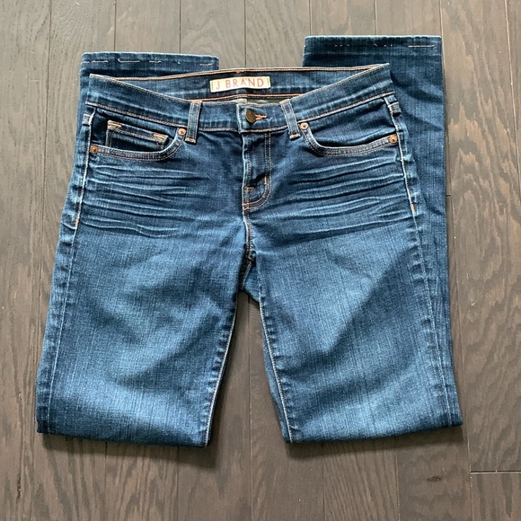 J Brand “The Cigarette Leg” Distressed Blue Jeans - Picture 2 of 12